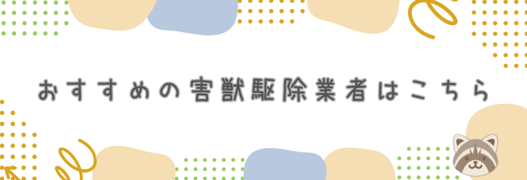 おすすめの害獣駆除業者はこちら