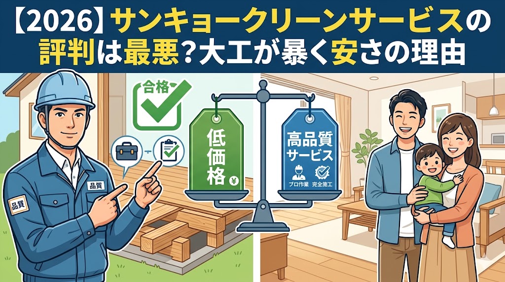 【2026】サンキョークリーンサービスの評判は最悪？大工が暴く安さの理由
