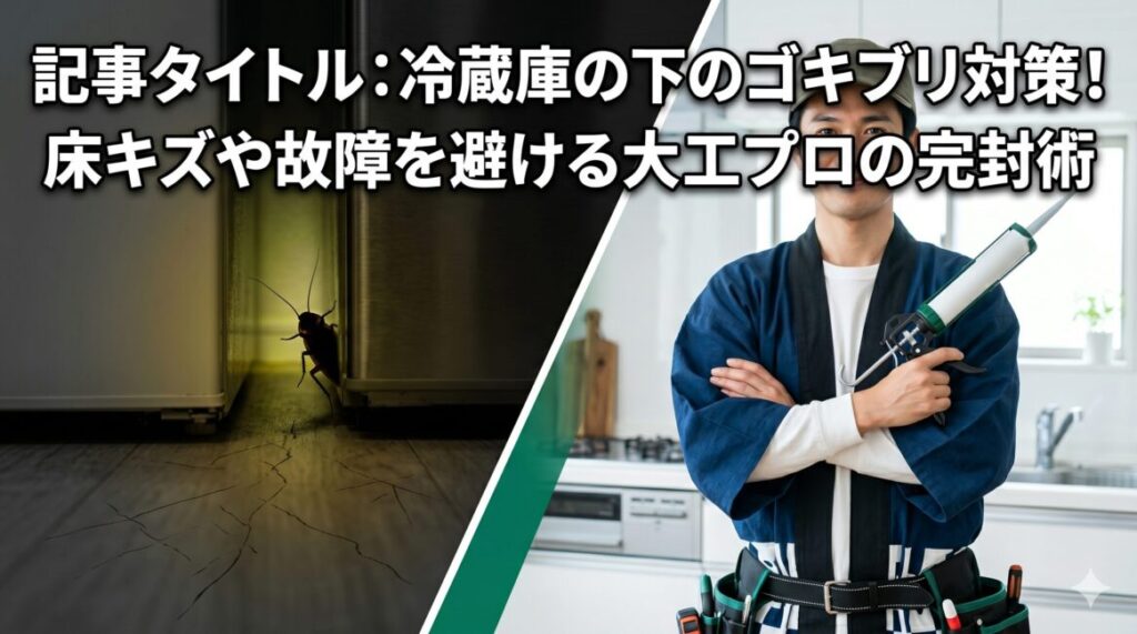 冷蔵庫の下のゴキブリ対策！床キズや故障を避ける大工プロの完封術
