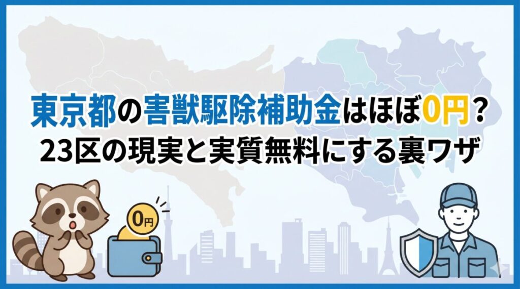 東京都の害獣駆除補助金はほぼ0円？23区の現実と実質無料にする裏ワザ