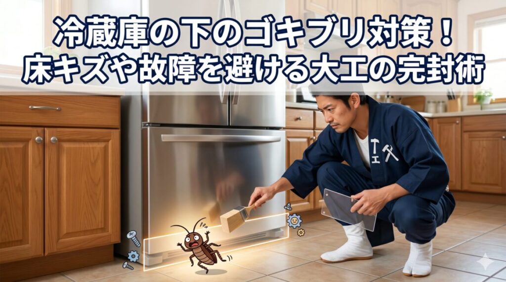 【修正用】冷蔵庫の下のゴキブリ対策！床キズや故障を避ける大工の完封術