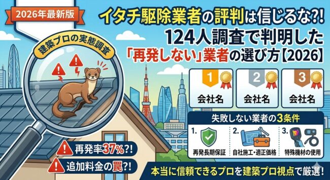 イタチ駆除の評判を徹底調査！失敗しない業者選びと口コミの裏側【124人の本音アンケート】