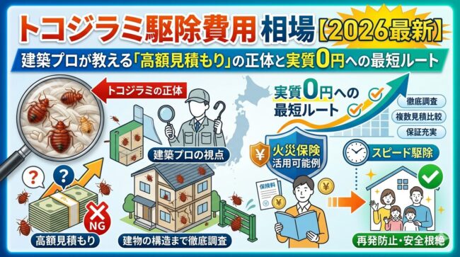 トコジラミ駆除費用の相場【2026最新】建築プロが教える「高額見積もり」の正体と実質0円への最短ルート