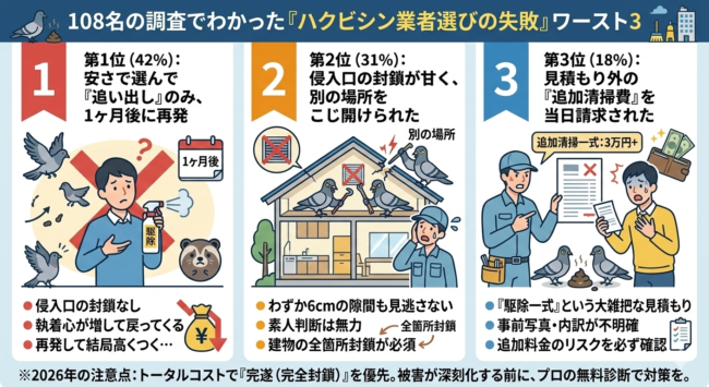 ハクビシン業者選びの失敗ワースト3