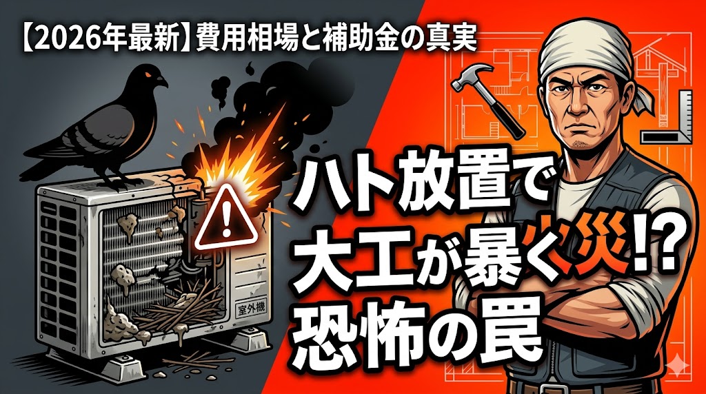 ハト駆除の補助金は0円？費用相場とエアコン故障の罠を大工が警告