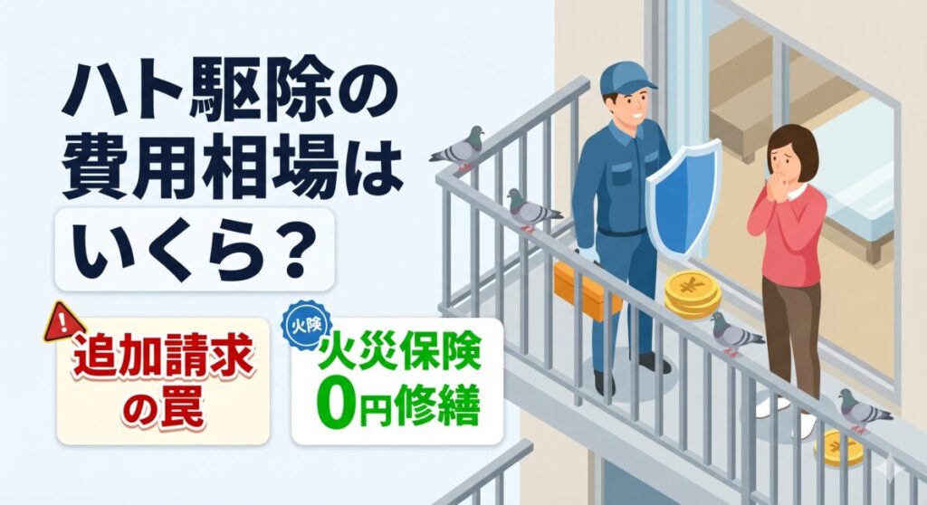 ハト駆除の費用相場はいくら？追加請求の罠と火災保険0円修繕