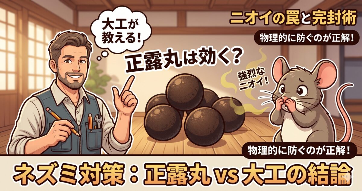ネズミ対策に正露丸は効く?大工が暴くニオイの自爆リスクと完封術