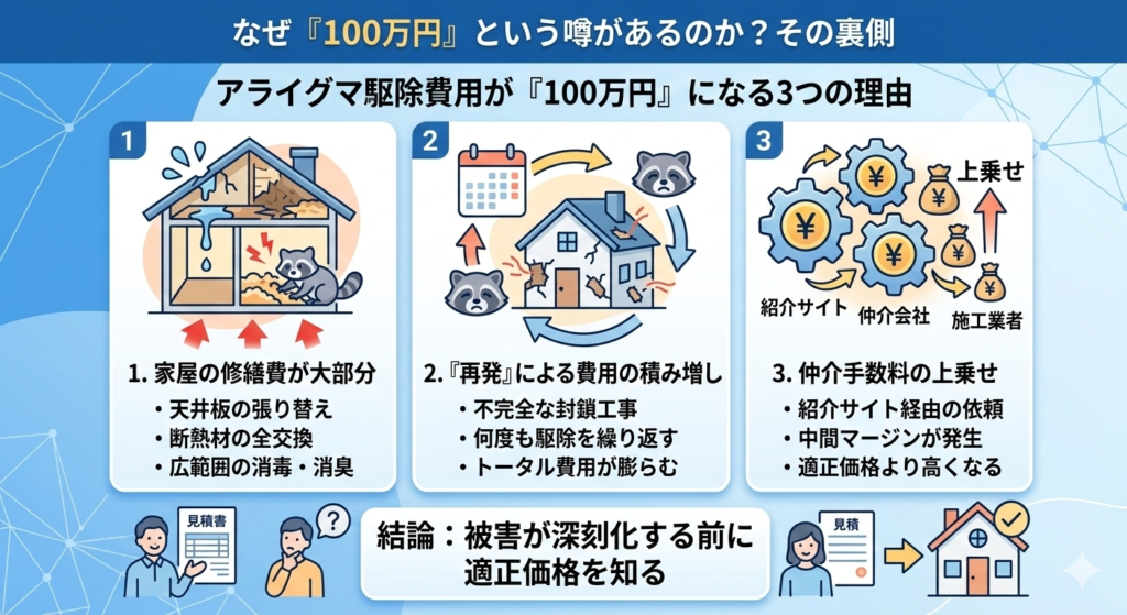 アライグマ駆除費用が100万円になる理由