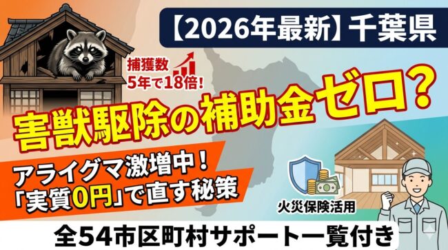 千葉県は害獣駆除の補助金ゼロ？アライグマ激増中の「実質0円」対策と54市区町村サポート一覧