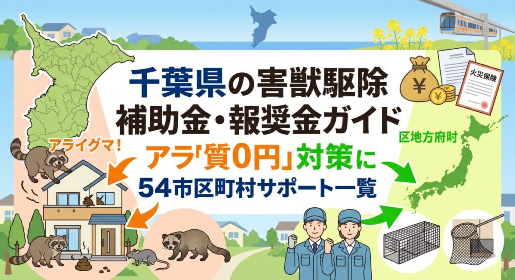 【2026年最新】千葉県の害獣駆除補助金・報奨金ガイド！アライグマ激増中の「実質0円」対策と54市区町村サポート一覧