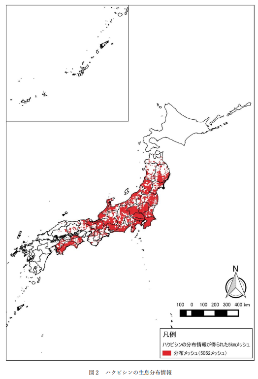 ハクビシン生息分布情報