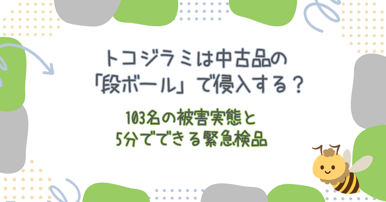 トコジラミは中古品の「段ボール」で侵入する？103名の被害実態と5分でできる緊急検品