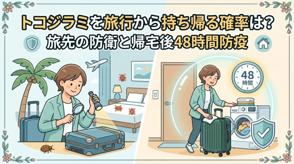 トコジラミを旅行から持ち帰る確率は？旅先の防衛と帰宅後48時間防疫