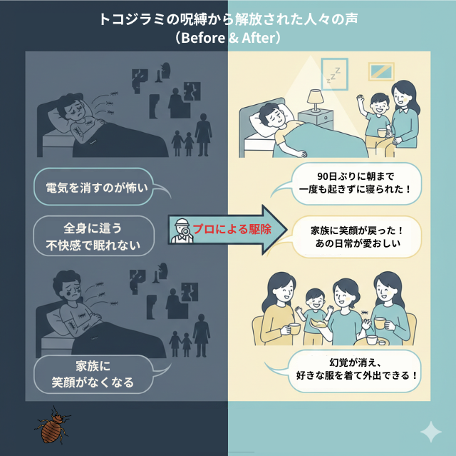 トコジラミの呪縛から解放された人の口コミエピソード
