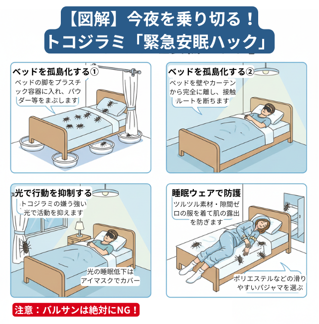 トコジラミの被害を抑えて安眠を得る方法