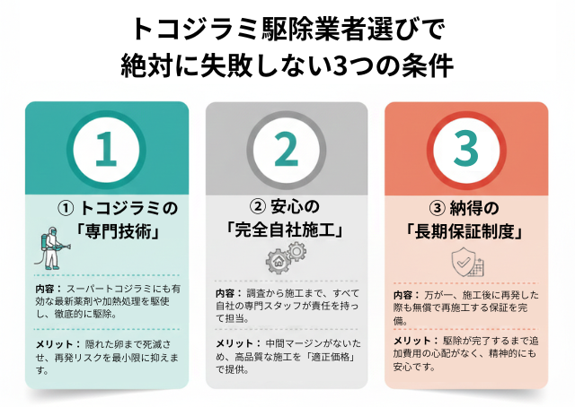 トコジラミ駆除業者選びで絶対に失敗しない3つの条件