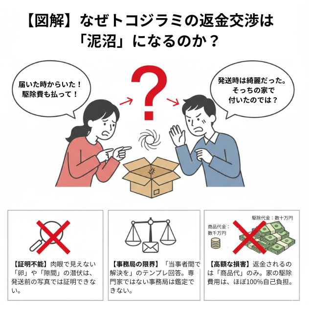 トコジラミ付き中古品の返品・返金は絶望的