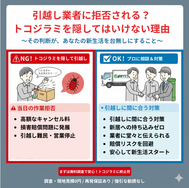 引越し業者に拒否される?トコジラミを隠してはいけない理由