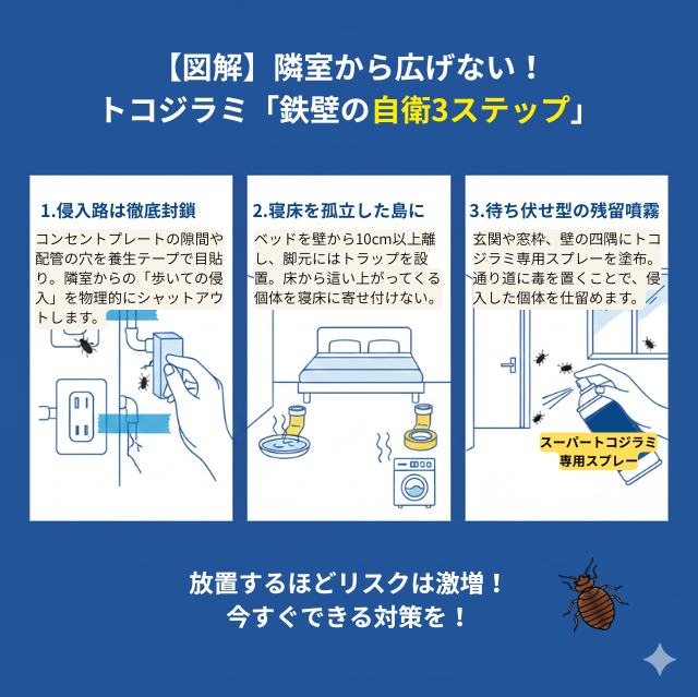 トコジラミを隣室から広げないための自衛3ステップ