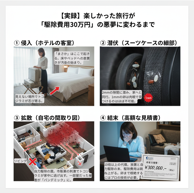 【実録】楽しかった旅行が駆除費用30万円の悪夢に変わるまで