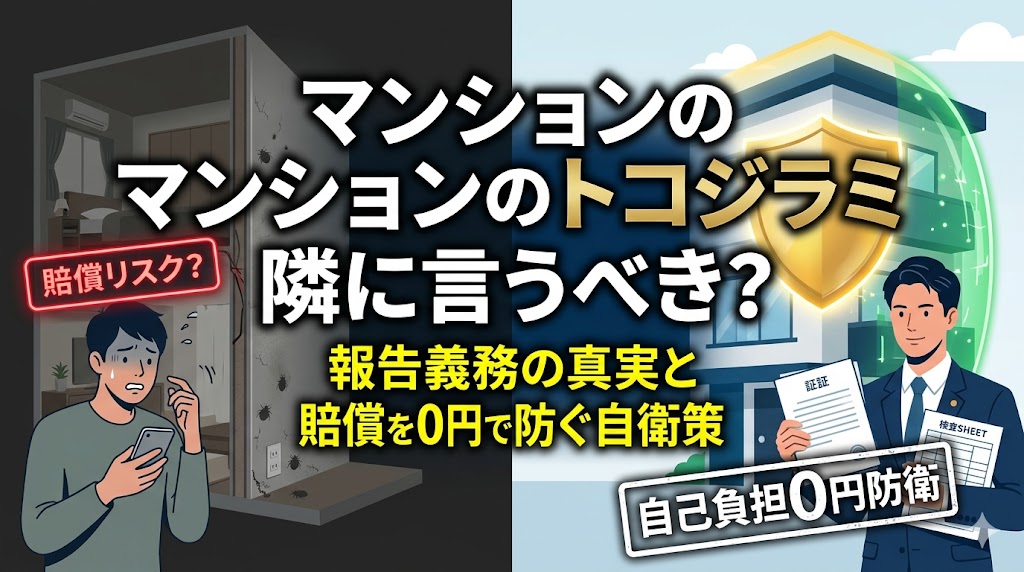 【2026最新】マンションでトコジラミ発生！隣に言うべき？報告義務と賠償を0円で防ぐ自衛策