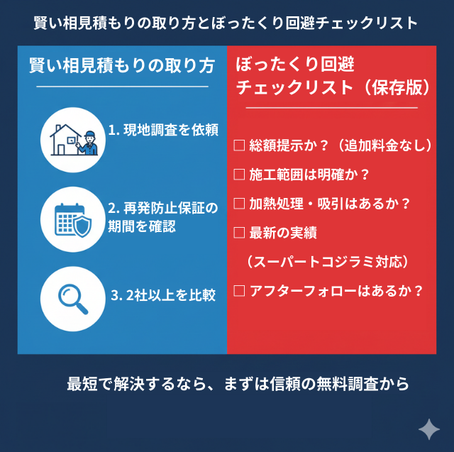 トコジラミ駆除のぼったくり回避チェックリスト