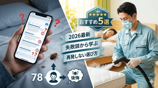 【2026最新】トコジラミ駆除業者おすすめランキング5選！78人の失敗談から見えた再発しない選び方