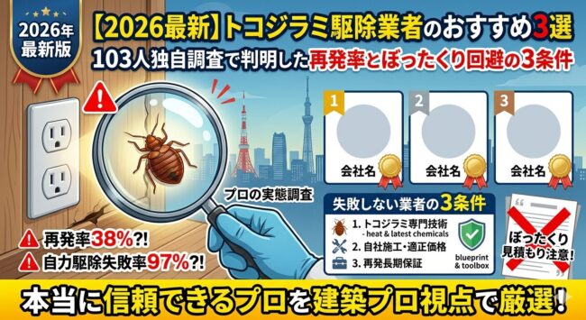 トコジラミ駆除業者おすすめ3選【2026】103人調査で判明した「再発した人」の共通点とは？