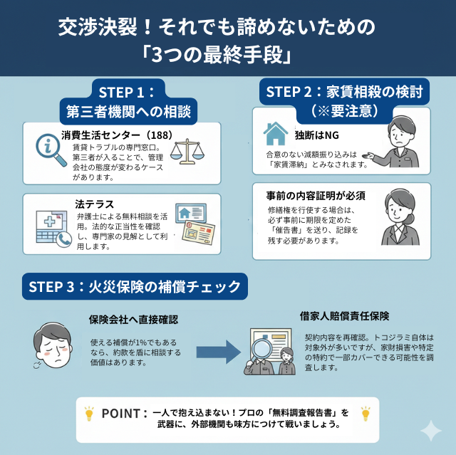 大家とトコジラミ駆除の交渉が決裂した場合の最終手段
