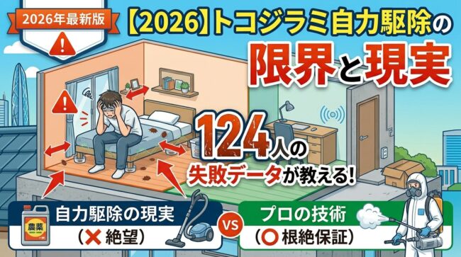 【2026】トコジラミ自力駆除の限界と現実｜124人の失敗データが教える「損切り」の境界線