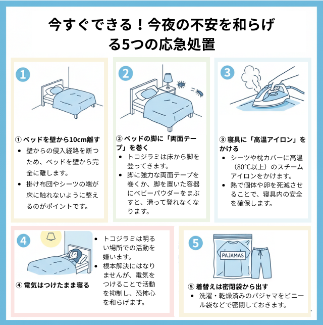 トコジラミの不安を和らげる5つの応急処理