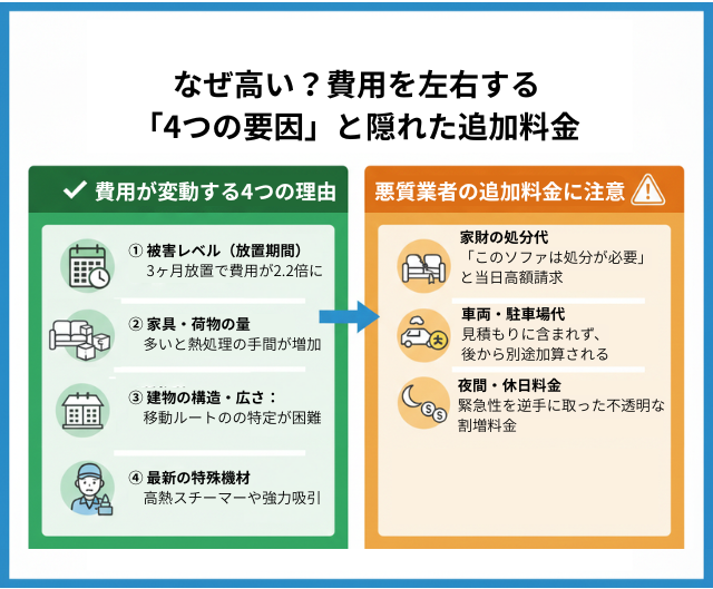 トコジラミの駆除費用を左右する4つの変動要因と隠れた追加料金