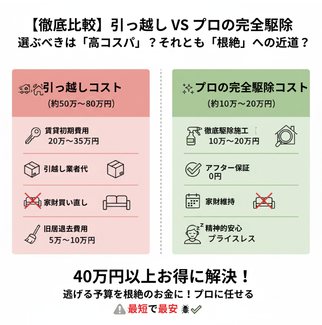 トコジラミ駆除費用比較引っ越し vs プロの完全駆除