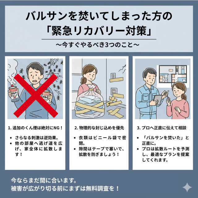 バルサンを焚いてしまった後の緊急リカバリー術