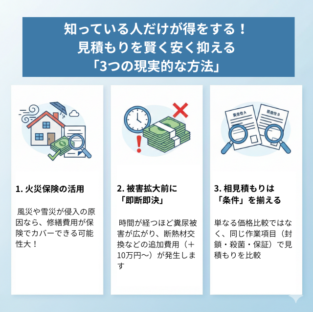 見積もりを賢く安く抑える3つの現実的な方法