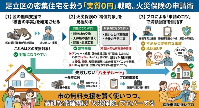 足立区の密集住宅を救う「実質0円」戦略。火災保険の申請術
