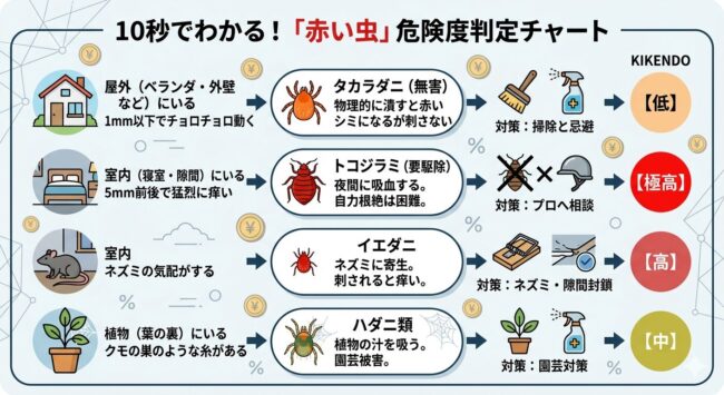 10秒でわかる！「赤い虫」危険度判定チャート