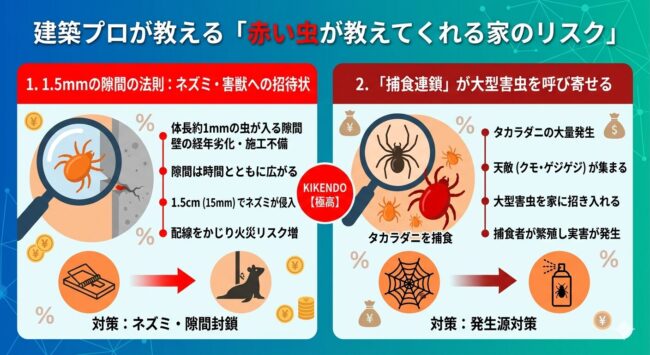 建築プロが教える赤い虫が教えてくれる家のリスク