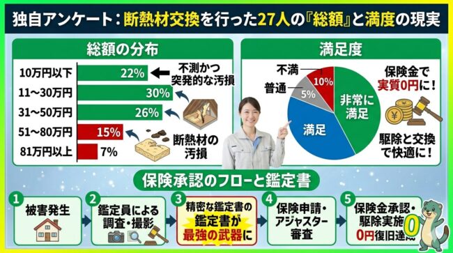 独自アンケート：断熱材交換を行った27人の「実際にかかった総額」と満足度