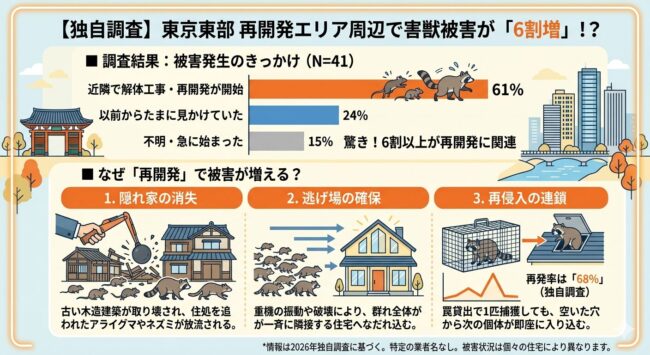 【独自調査】再開発エリア周辺で被害が6割増!?