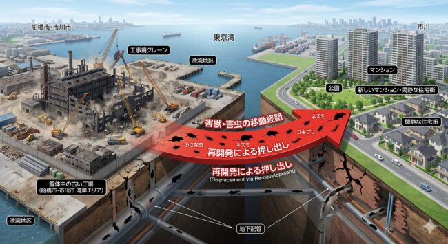 船橋市・市川市の湾岸エリアを模した3Dイラスト