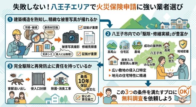 失敗しない！八王子エリアで火災保険申請に強い業者選び