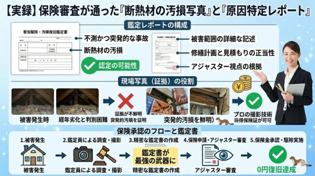 【実録】保険審査が通った断熱材の汚損写真と原因特定レポート