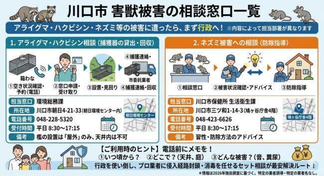川口市の相談窓口一覧(環境総務課・保健所)