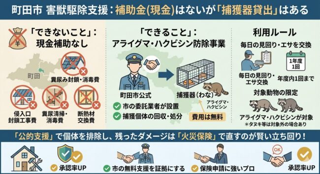 町田市の害獣駆除支援：補助金（現金）はないが捕獲器貸出はある