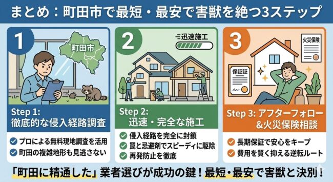 町田市で最短・最安で害獣を絶つ3ステップ