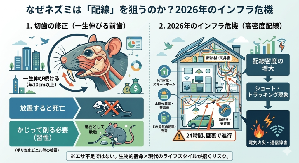 ネズミが配線をかじる理由