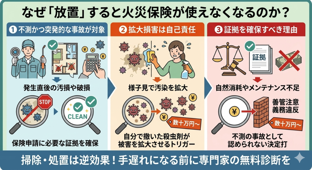 ネズミを放置すると火災保険が使えない理由