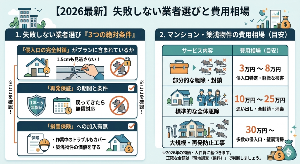 失敗しないネズミ駆除業者選びと費用相場