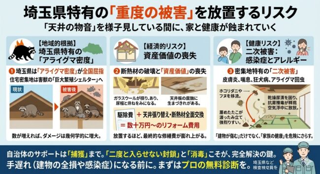 埼玉県特有の重度の害獣被害を放置するリスク